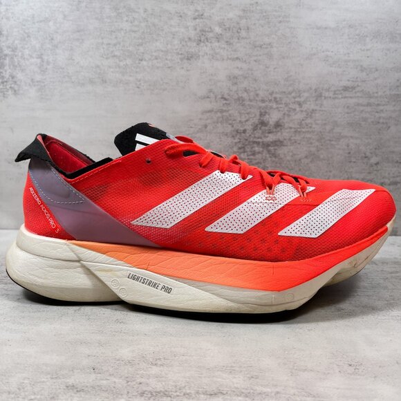 Adidas Adizero Adios Pro 3 Running Shoes - Men's Size 8.5 - Red Orange - Picture 4 of 10